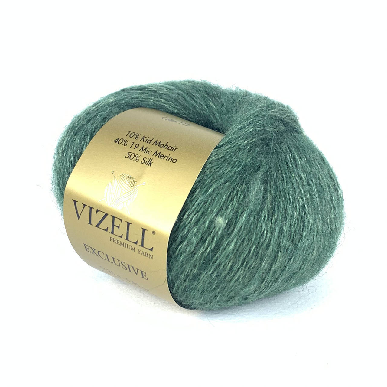 

Vizell Exclusive (Визелл Ексклюзив) № 112 зеленый (Пряжа мохер, нитки для вязания), Зелёный
