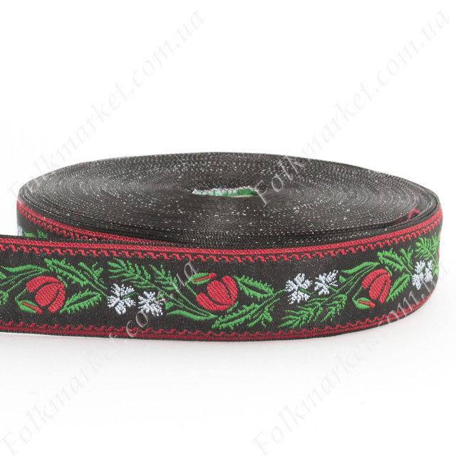 

Тесьма с украинским орнаментом 30 мм 03210-1, Черный