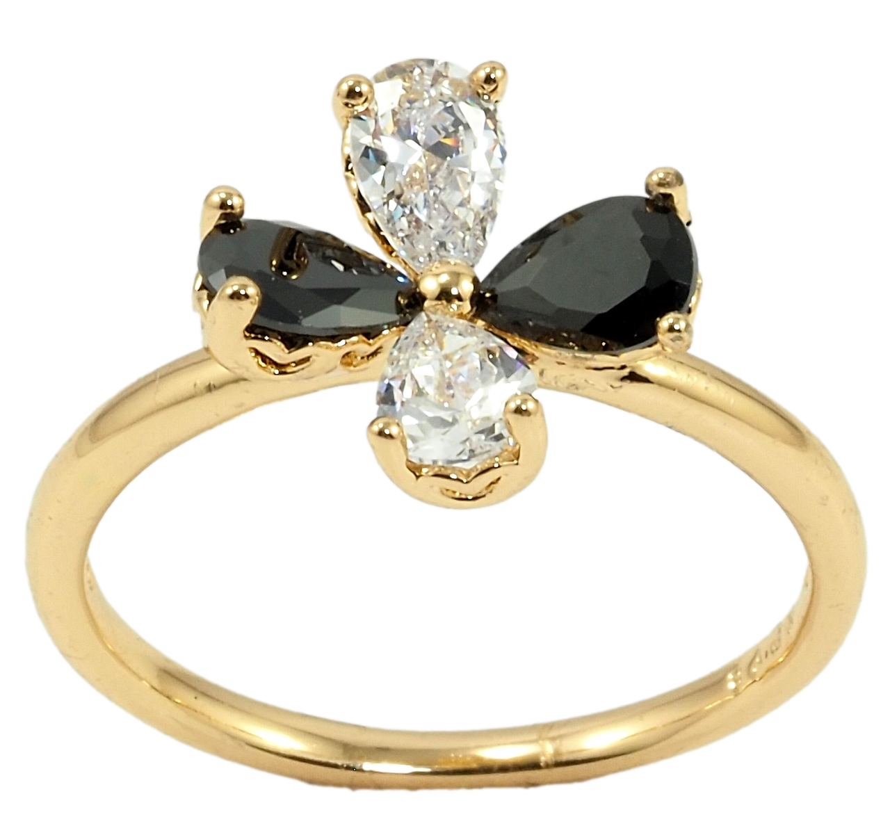 

Кольцо ХР Позолота 18K "Цветок из черно-белых фианитов" р.16,17,18