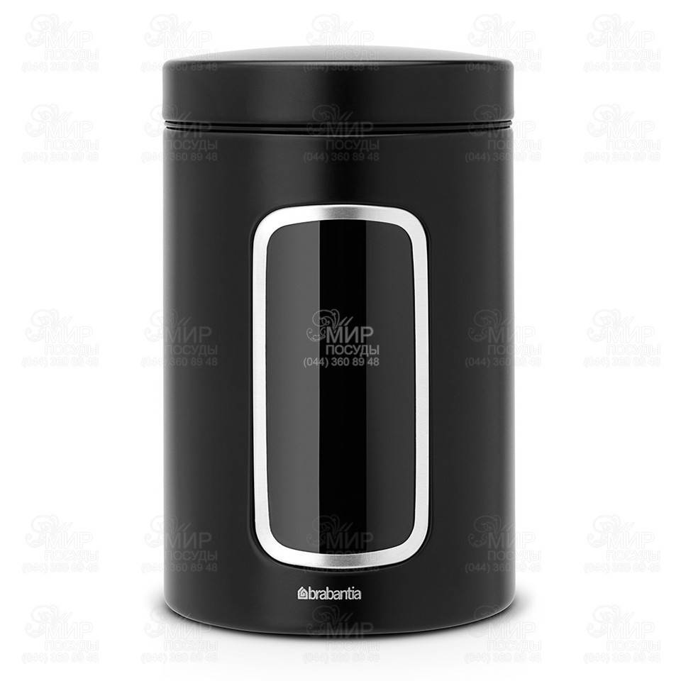 

Brabantia Емкость для хранения CANISTERS MATT BLACK 1,4л 333521, Черный