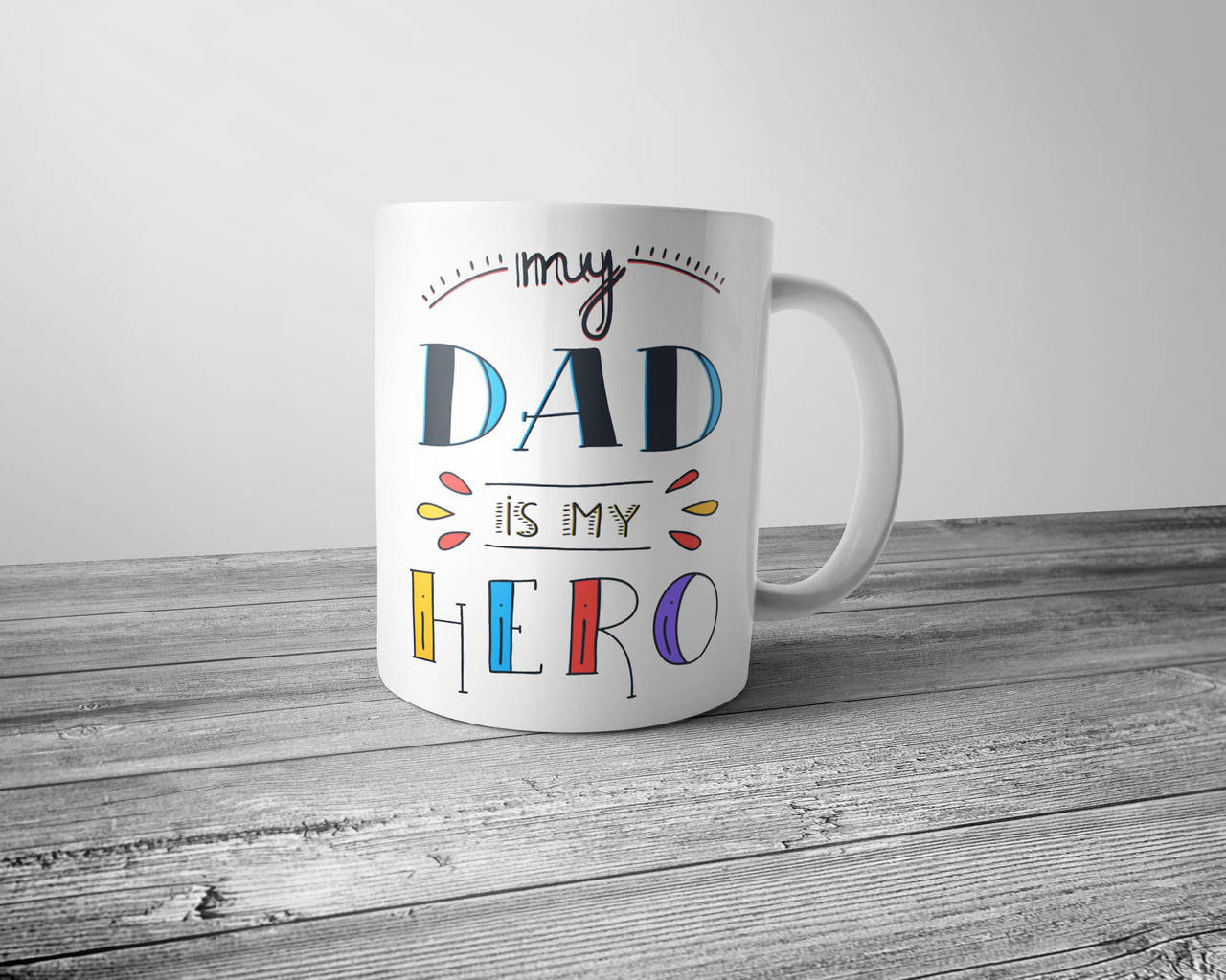 

Чашка на подарок папе - My dad is my hero, Белый