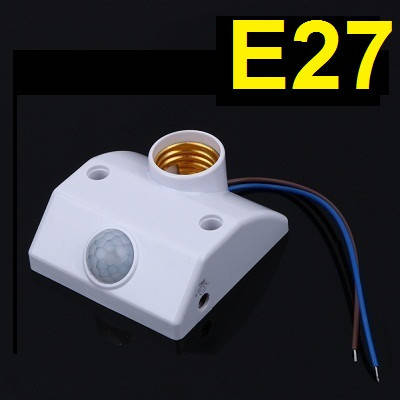 

Патрон E27 с датчиком движения 2 регулировки
