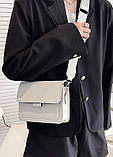 Жіноча класична сумка T-299 крос-боді через плече біла, фото 4
