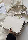 Жіноча класична сумка T-299 крос-боді через плече біла, фото 3