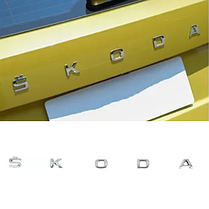 Емблема наклейка на кришку багажника SKODA (Шкода) 590 x 30 mm - Хром, фото 6