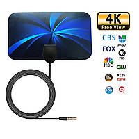 Телевізійна антена активна цифрова з високим коефіцієнтом посилення 4К Ultra HD DVB DTV 2 T2 Blue