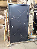 Вхідні двері метал мдф із вставкою нержавіючої сталі антрацит 860-960*2050мм-New2023, фото 3