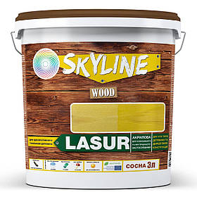 Лазур декоративно-захисна для обробки дерева LASUR Wood SkyLine Сосна 3л