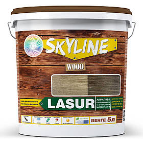 Лазур декоративно-захисна для обробки дерева LASUR Wood SkyLine Венге 5л