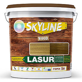 Лазур декоративно-захисна для обробки дерева LASUR Wood SkyLine Горіх 5л