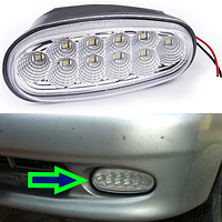 Противотуманная фара LED левая на авто Daewoo Lanos, Sens (черн.корпус) 1 шт Lavita