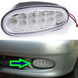 Протитуманна фара LED ліва на авто Daewoo Lanos, Sens (чорн.корпус) 1 шт Lavita