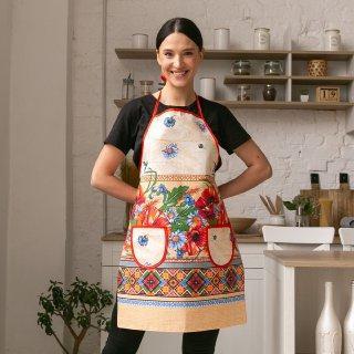 Фартух лляний Мак-колосок