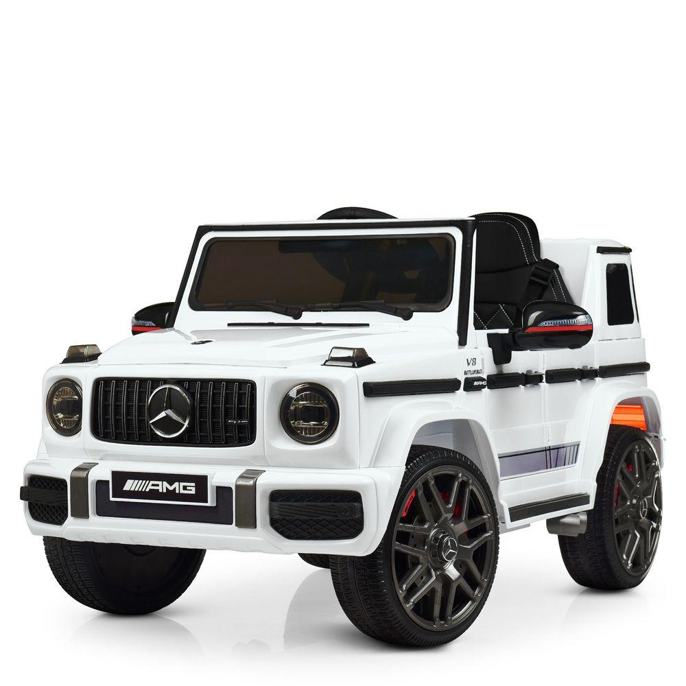Дитячий електромобіль Mercedes M 4179 EBLR-1, м'яке сидіння, білий, 2 мотори 25 W, 1 акумулятор 12V5AH, MP3
