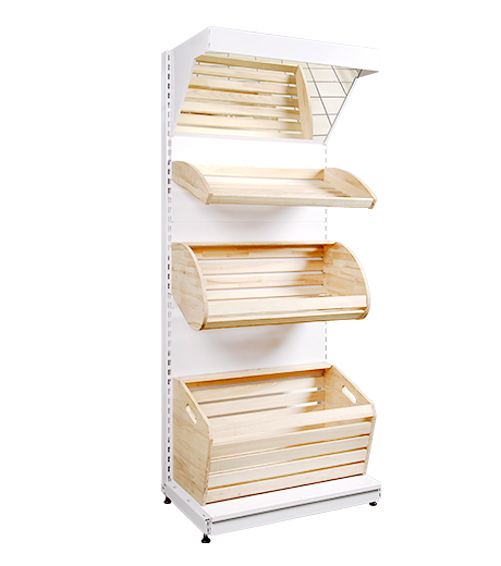 СТЕЛАЖ ХЛІБНИЙ для продуктового магазину 1900*950 на 3 кошики хлібних+ фриз дзеркальний у зборі, фото 1