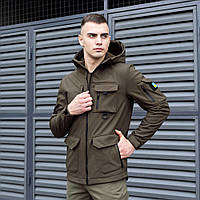 Мужская куртка демисезонная с капюшоном хаки Pobedov Ukraine, мужская куртка олива, тактическая одежда Хаки, XXXl