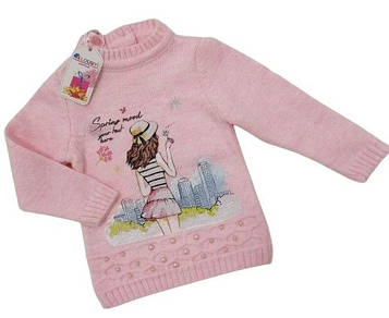 Светр для дівчинки Cloudy Kids на зріст 98 см рожева (077)