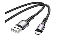 Кабель USB / Micro USB BOROFONE BU33 з індикатором 1.2м/2.4A Black