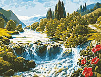 Картина за номерами, (AS0622), Чарівний водоспад, 50 х 65 см, ArtStory