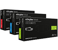 Нитриловые перчатки черные плотные Nitrylex Black 100шт