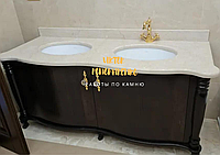 Производство и монтаж столешниц для ванной комнаты из мрамора; мраморные столешницы на заказ, Киев