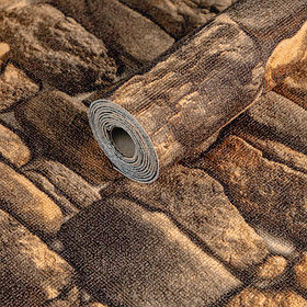 Самоклеючі шпалери в рулонах з термоізоляцією під каміння 2800х450х1,5 мм, Жовтий камінь (JC 16)