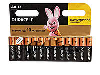Упаковка мощных пальчиковых батареек Duracell АА LR6 12 штук в коробке, щелочные батарейки Duracell