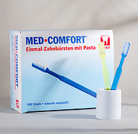 Одноразовые зубные щетки Ampri Med Comfort с пастой 100шт.