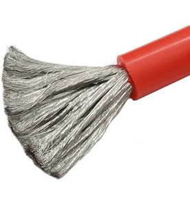 Силіконовий багатожильний гнучкий провід AWG 2 (Червоний) 1 метр