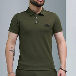 Чоловіча спортивна футболка The North Face поло TNF хакі