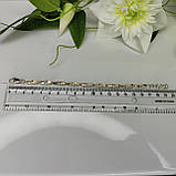 Срібний браслет із золотими вставками довжина 19.5 см, фото 9