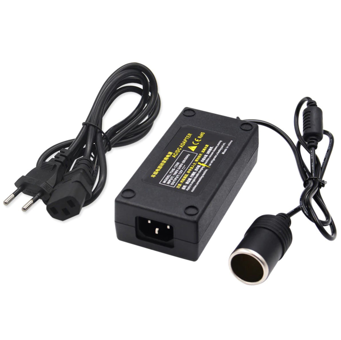 Адаптер з 220V на 12V прикурювач 10А (потужність 120W, для компресора, автохолодильника, мийки)