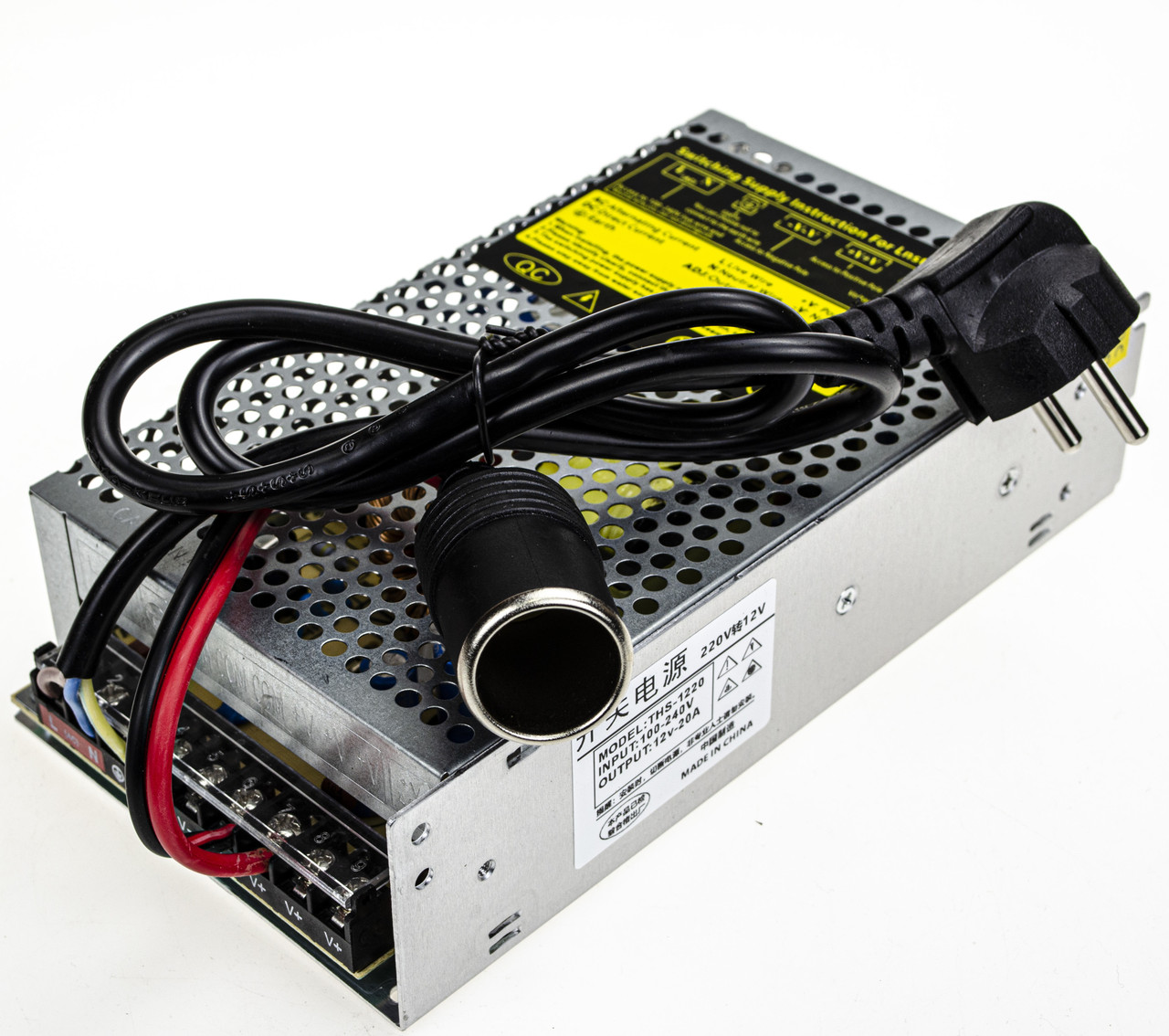 Адаптер з 220V на 12V прикурювач 20А (потужність 240W, для компресора, автохолодильника, мийки)