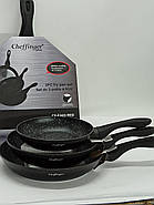 Набір сковорідок Cheffinger CF-FA03 Black з антипригарним покриттям, фото 3