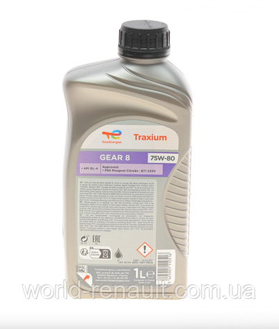 Трансмісійна олія Total TRAXIUM GEAR 8 75W-80, GL-4, 1л, фото 2