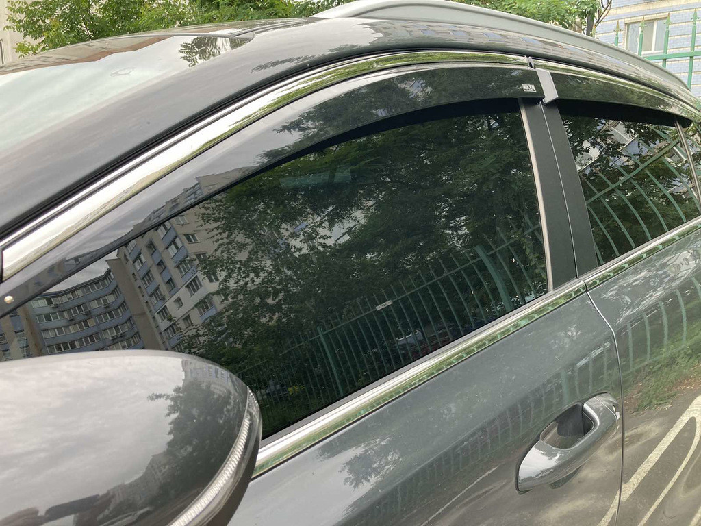 Kia Sportage 2015-2021 - вітровики з хром молдингом (4 шт, Niken)