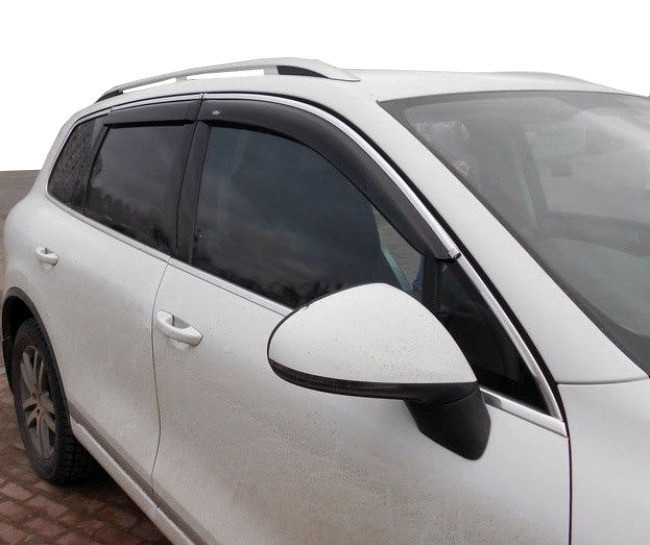 Volkswagen Tiguan 2007-2016 - вітровики з хром молдингом (4 шт, Niken)