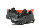 Чоловічі кросівки Nike Air Max 95 Black, чорні шкіряні кросівки найк аір макс 95 аїр, фото 3