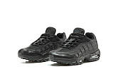 Чоловічі кросівки Nike Air Max 95 Black, чорні шкіряні кросівки найк аір макс 95 аїр, фото 5