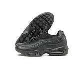 Чоловічі кросівки Nike Air Max 95 Black, чорні шкіряні кросівки найк аір макс 95 аїр, фото 2
