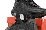 Чоловічі кросівки Nike Air Max 95 Black, чорні шкіряні кросівки найк аір макс 95 аїр, фото 8