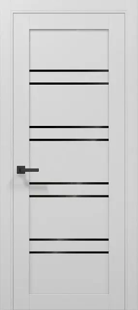 Двері Папа Карло Тетра Т-01 альпійський білий (чорне скло)
