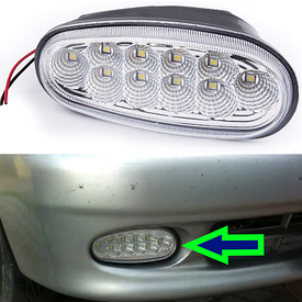 Протитуманна фара LED права на авто Daewoo Lanos, Sens (чорн.корпус) 1 шт Lavita