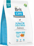 Корм для молодых собак больших пород Brit Care Dog Grain-free Junior Large Breed беззерновой с лососем 3 кг