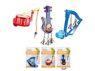 Karlie-Flamingo Bird Toy Music КАРЛІ-ФЛАМІНГО МЬЮЗІК іграшка для птахів, музичний інструмент з дзвіночками