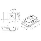 Мийка Kroner 7849RHM права та змішувач для кухні з висувним виливом Kroner — PVD03916 сенсорний, фото 3