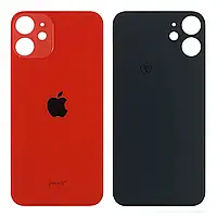 Задняя панель корпуса (крышка аккумулятора) для iPhone 12 mini, большие отвестия под окошки камер, Красная
