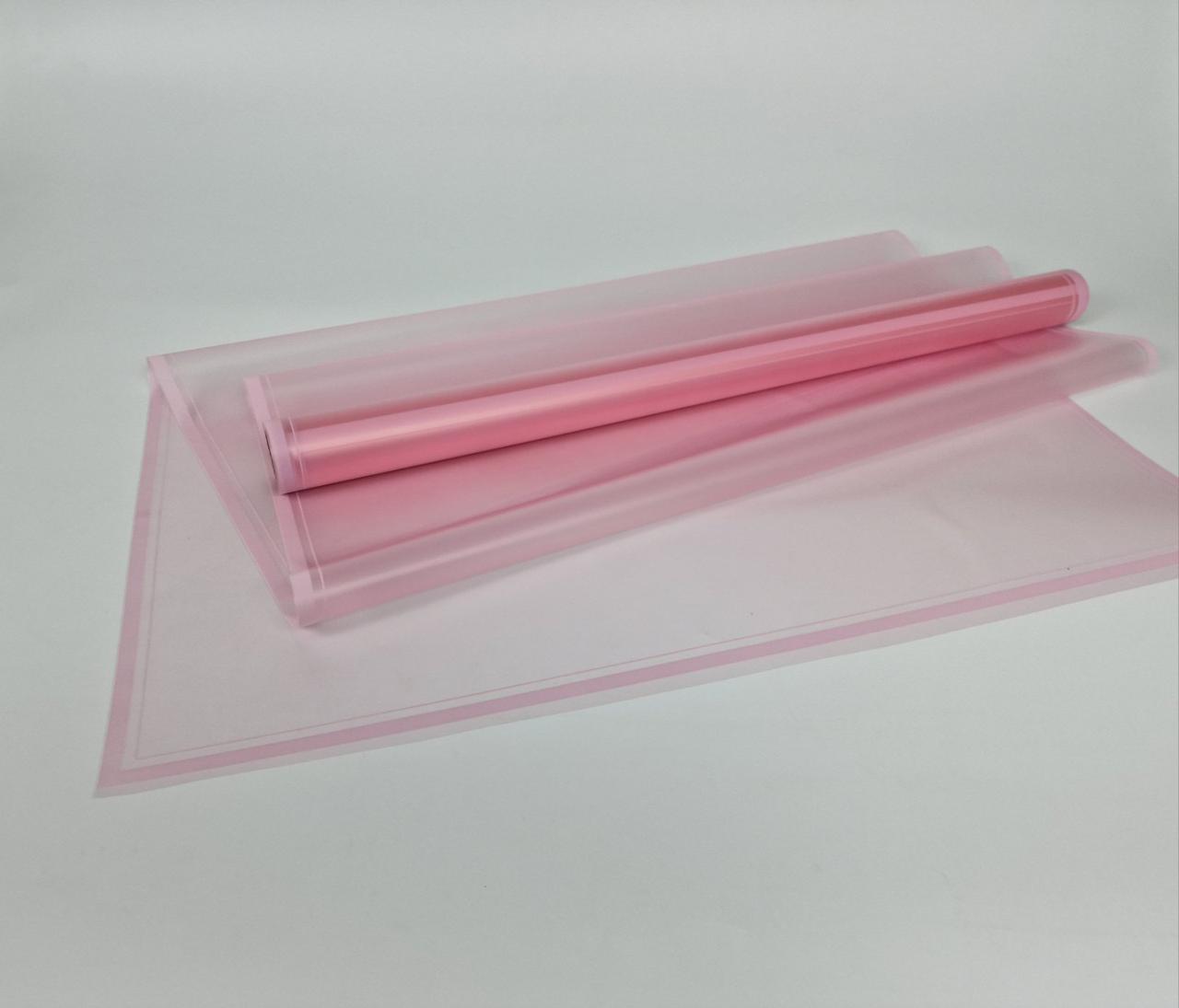 Рулон 10 м тонований матовий з рис. "Рамка" (57) плівка для квітів (h600) No 5 Рожевий (1 шт.), фото 1