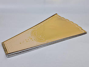 Конусне паковання під квіти h70/15низ/45верх метал золотий (100 шт) візерунок136 (7) (100 шт)