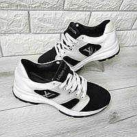 Кросівки жіночі шкіряні в чорно-білому кольорі 36 розмір